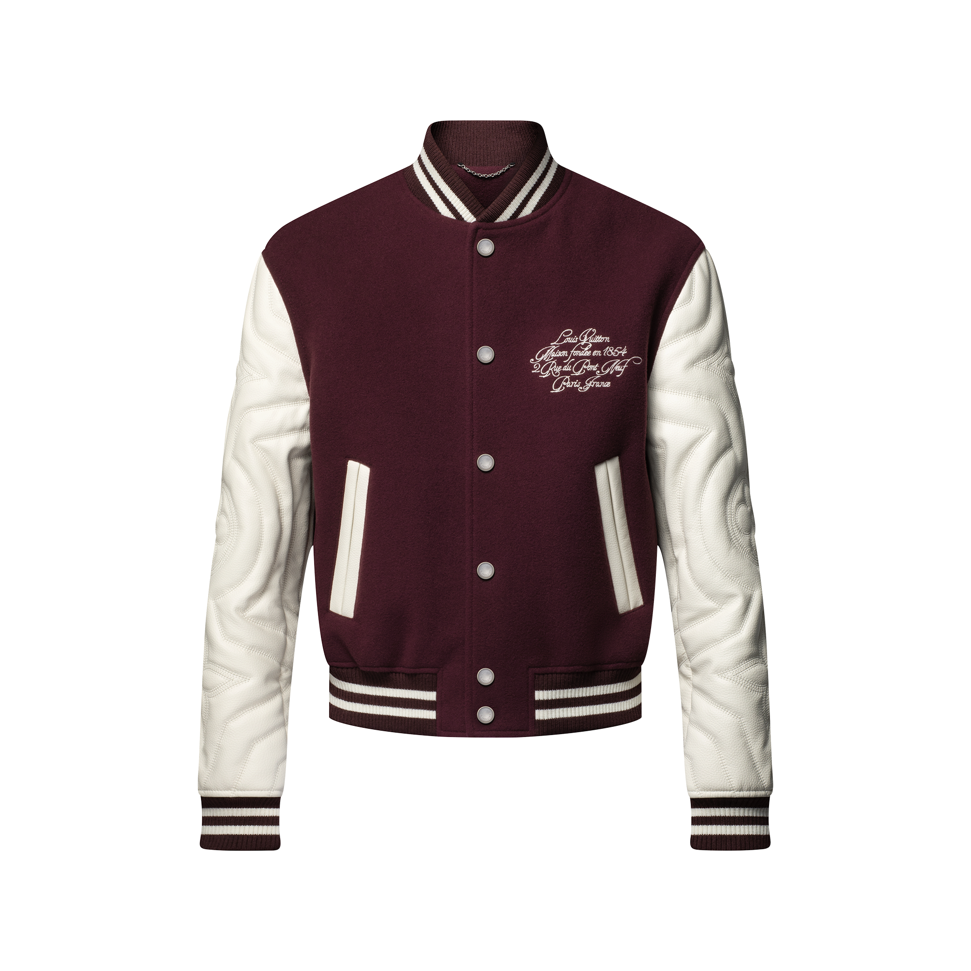 Embroidered Calfskin Varsity Jacket - High-End Ready-to-Wear